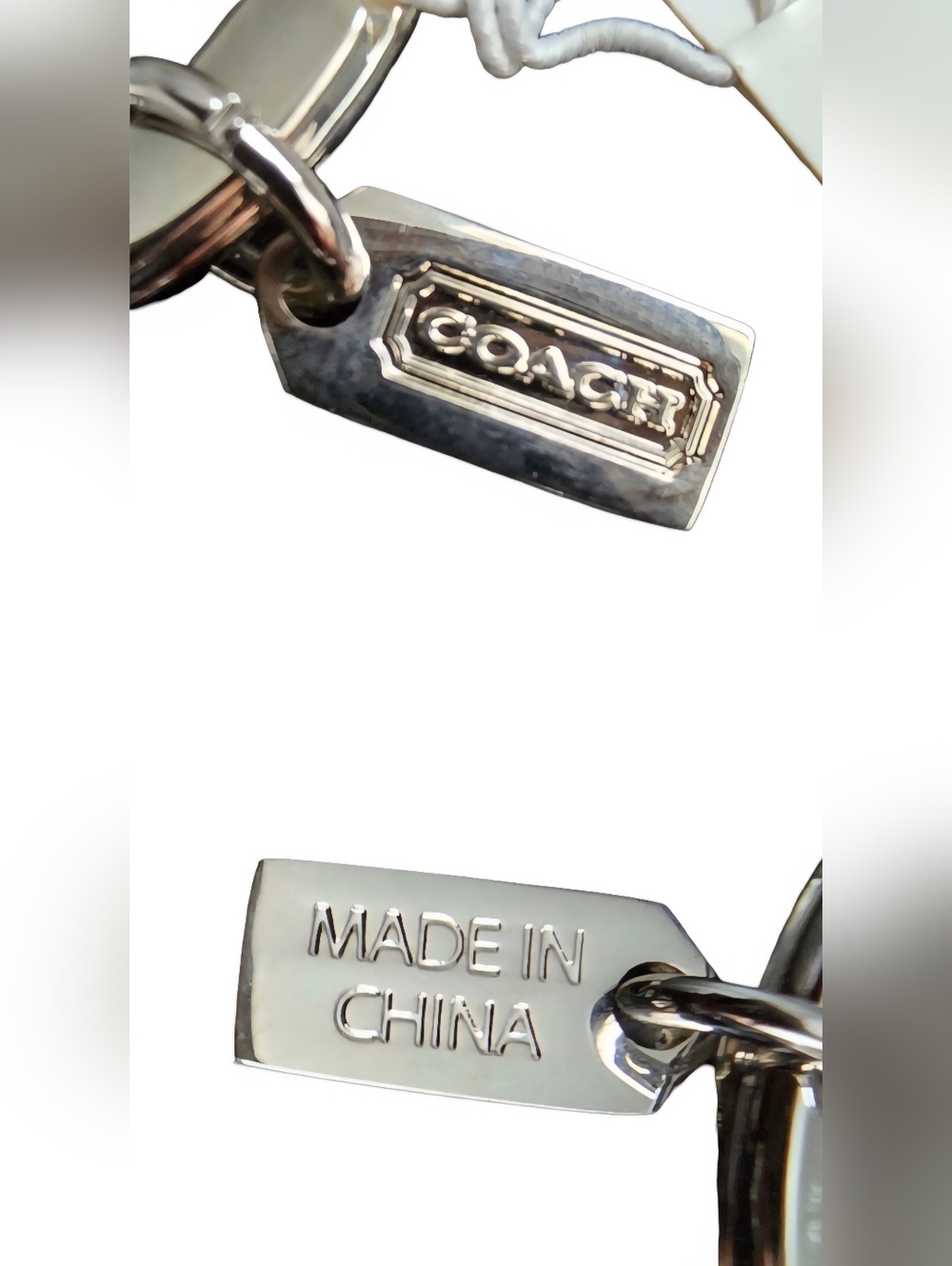 NWT Rare Coach Signature C Heart Keyfob F92412  silver red purple Y2K - Picture 8 of 9